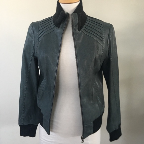 Danier leather jacket blueish grey colour size S - Picture 1 of 4